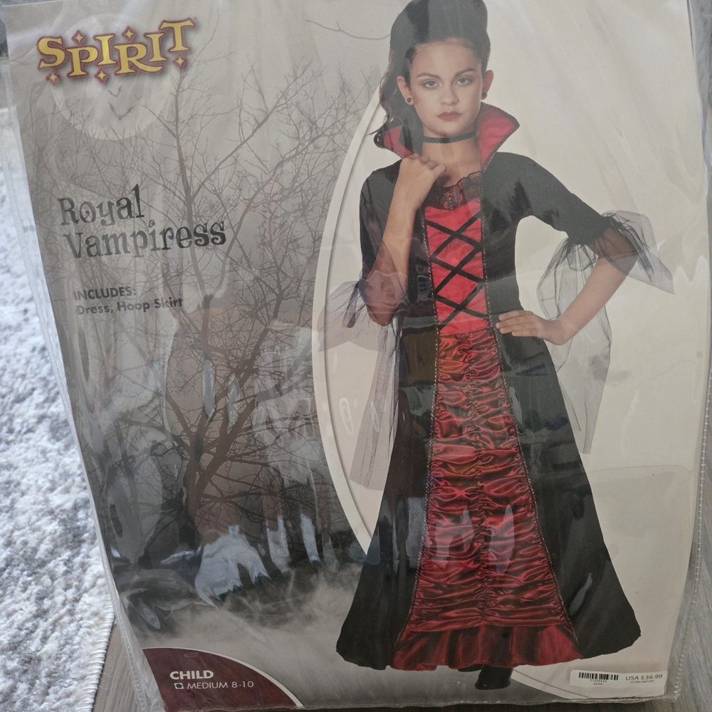 Spirit Royal Vampiress Kids Costume - Black and Red